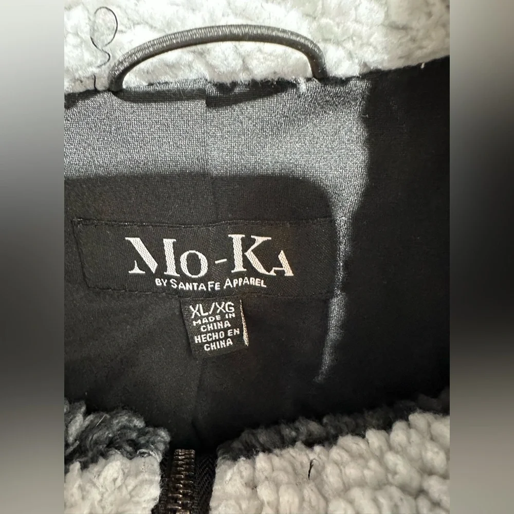 Mo-Ka Women’s XL Fluffy Sherpa Gray Winter Warm Full Zip Jacket | SKU 0384
